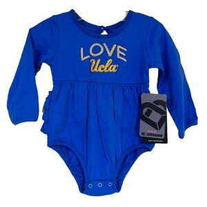NEW California UCLA Bruins Colosseum Love LS Blue Ruffle One Piece Infant 6-12MO